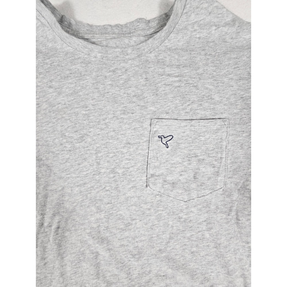 Bird Dog Mens Pocket T-Shirt Heather Gray Short Sleeve Cotton Blend Size M